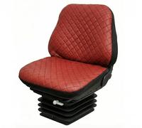 Auto Accessori Lupex - LS32 Housse de siège tracteur universelle - Siège et dossier en PU matelassé, coutures renforcées, protection et confort pour sièges agricoles (rouge avec coutures noires)