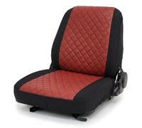 Auto Accessori Lupex - LS33 Housse de siège universelle pour tracteur - Assise et dossier doux combinés, coutures renforcées, protection et confort pour sièges agricoles (Rouge - Noir en PU)