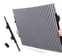 Auto Accessori Lupex - Pare-soleil rétractable automatique pour pare-brise avant pour voiture et SUV, visière universelle, rideau d'attache à ventouse, isolation thermique, protection UV, 155 x 65 cm