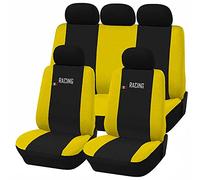 Auto Accessori Lupex Racing Housses De Siège Universel avec Zip | Made in Italy | Ensembles pour Avant et Arrière | Airbag Compatible | Intérieur - Noir Jaune AP