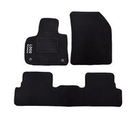 Auto Accessori Lupex Tapis de voiture compatibles pour 3008 | Tapis profilés | En moquette noire | Logo brodé seuil de porte et 2 clips de fixation | Accessoires intérieurs