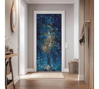 Auto-Adhésif 3D Stickers Porte 80x200cm Papillon De Rêve Sticker Mural Porte Arbre Lumineux Autocollant de Porte PVC Imperméable Amovible pour Salon Chambre Bain