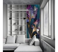 Auto-Adhésif 3D stickers porte Fleurs Poster de Porte 73x205 cm Bleu Iris Autocollants de Décoration pour intérieure Bureau Chambre à Coucher Salon Art Papier Peint Peintures