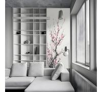 Auto-Adhésif 3D stickers porte Fleurs Poster de Porte 90x200 cm Peinture à l'encre Fleur de Prunier Rose Autocollants de Décoration pour intérieure Chambre à Coucher Salon Art Papier Peint Peintures