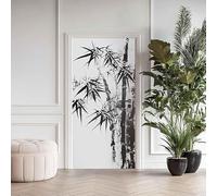 Auto-Adhésif 3D stickers porte Peinture à l'encre Poster de Porte 73x205 cm Bambou Autocollants de Décoration pour intérieure Bureau Chambre à Coucher Salon Art Papier Peint Peintures