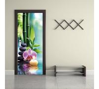 Auto-Adhésif 3D stickers porte Pierre Poster de Porte 77x200 cm Zen Autocollants de Décoration pour intérieure Bureau Chambre à Coucher Salon Art Papier Peint Peintures