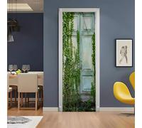 Auto-Adhésif 3D stickers porte Rétro Poster de Porte 77x200 cm Porte en Bois Plante Grimpante Autocollants de Décoration pour intérieure Bureau Chambre à Coucher Salon Art Papier Peint Peintures