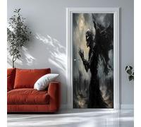 Auto-Adhésif 3D stickers porte Squelette Poster de Porte 85x215 cm Horreur Autocollants de Décoration pour intérieure Bureau Chambre à Coucher Salon Art Papier Peint