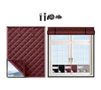 Auto-adhésif Kit De Film D'isolation Thermique Pour Fenêtre, Rideau Occultant Thermiques Pour L'hiver Et L'été, JointFenetre Isolation, Rideau Coupe-vent(Café,85x270cm)