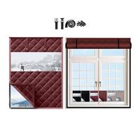 Auto-adhésif Kit De Film D'isolation Thermique Pour Fenêtre, Rideau Occultant Thermiques Pour L'hiver Et L'été, JointFenetre Isolation, Rideau Coupe-vent(COFFEES,180x290cm)