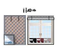 Auto-adhésif Kit De Film D'isolation Thermique Pour Fenêtre, Rideau Occultant Thermiques Pour L'hiver Et L'été, JointFenetre Isolation, Rideau Coupe-vent(Gris,55x120cm)