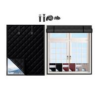 Auto-adhésif Kit De Film D'isolation Thermique Pour Fenêtre, Rideau Occultant Thermiques Pour L'hiver Et L'été, JointFenetre Isolation, Rideau Coupe-vent(Noir,80x230cm)