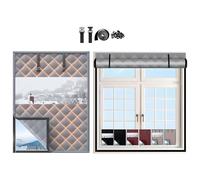 Auto-adhésif Kit De Film D'isolation Thermique Pour Fenêtre, Rideau Occultant Thermiques Pour L'hiver Et L'été, JointFenetre Isolation, Rideau Coupe-vent(GrayS,60x240cm)