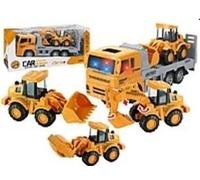 Auto avec dépanneuse et véhicule de construction