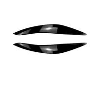 Auto Becquets Avant pour BMW pour Série 5 F10 F11 Phares Sourcils Paupières Style Voiture Phare Avant Sourcil Lampe Garniture Couverture Œil Couvercle(Noir Brillant)