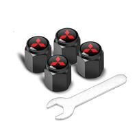 Auto Bouchons de Valve de Pneu pour Mitsubishi Lancer 2016 2017,8Pcs Couverture de la Valve Capuchon Antipoussière de Roue avec Logo Résistant à la Corrosion Marqueur Accessoires,A