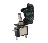 Auto Car Boat Truck Illuminated Led Toggle Switch with Aircraft Up Cover Guard Red Blue Green Yellow White 12V20A(Carbon Cap White)