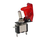 Auto Car Boat Truck Illuminated Led Toggle Switch with Aircraft Up Cover Guard Red Blue Green Yellow White 12V20A(Transparent Red)