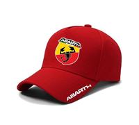 Auto Casquette de Baseball pour Abarth 124 Spider 2016-2023, Unisexe Réglable Casquette de Abarth avec Logo de Voiture Chapeau Casquette pour Homme Femme Accessoires Taille Unique,Red