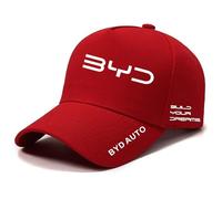 Auto Casquette de Baseball pour BYD Tang (2nd Gen) 2018-2020, Unisexe Réglable Casquette de BYD avec Logo de Voiture Chapeau Casquette pour Homme Femme Accessoires Taille Unique,Red-A