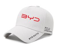 Auto Casquette de Baseball pour BYD Tang (2nd Gen) 2018-2020, Unisexe Réglable Casquette de BYD avec Logo de Voiture Chapeau Casquette pour Homme Femme Accessoires Taille Unique,White-D