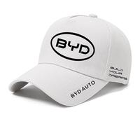 Auto Casquette de Baseball pour BYD Tang (2nd Gen) 2018-2020, Unisexe Réglable Casquette de BYD avec Logo de Voiture Chapeau Casquette pour Homme Femme Accessoires Taille Unique,White-B