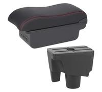 Auto Central Accoudoir Pour Toyota Pour Aqua Pour Prius C Accoudoir Voiture Boîte Rangement Automatique Rehausse Les Détails Intérieurs Accessoires(B1 Black red 3USB)