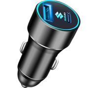 Auto Chargeur pour Suzuki Jimny 2018-2023,120W/66W/36W Mini Adaptateur Allume Cigare 3 Ports Métal Charge Rapide Chargeur avec LED Accessoires Auto,66W-Black