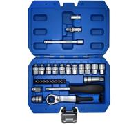 Auto Coffret Douilles Jeu De Douilles De Passage 29 Pièces Jeu De Douilles Principales À Impact D'entraînement De 1/4 Pouces Jeu De Cliquet Avec Outils Manuels À Joint Universel