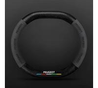 Auto Couvre Volant pour Peugeot Partner Van 2019-2024,Cuir Microfibre Protecteur Volant Antidérapant Housse de Volant de Voiture avec Logo Emblème Voiture Accessoires Auto Interieur,DD