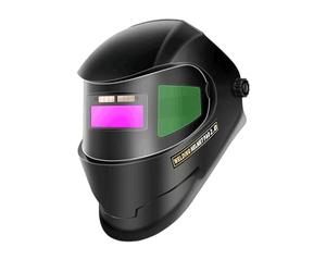 Auto Darkening Welding Helmet - 8.66in Panoramic Photoelectric Face Shield, MIG TIG Arc Eye Burn Protection, PP Safety Hood For Welder Pipe Fitter Vehicle Technician, Black/Blue