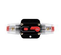 Auto-disjoncteur de Réinitialisation de l'Inverseur de Fusibles 12V-24V 50A 60A 80A 100A Disjoncteur Réinitialiser Porte-Fusible Voiture Bateau Étanche pour Système de Protection(100A)