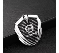 Auto Emblème pour Volvo S60 2018-2023, Logo Emblèmes Badge Logo Badge Autocollant D'Insigne de Logo 3D Métal Sticker pour Carrosserie Décoration Accessoires,Glossy Silver