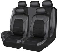 Auto Ensembles de Housses de Siège pour Fiat 600 Hybrid 2024 2025 2026, Avant et Arrière Confortable Respirante Cuir Imperméable Protecteurs,Grey
