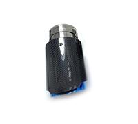 Auto Extrémités de tuyau 1Pcs Pour Benz Embout D'échappement De Voiture Simple Tuyau Bleu Brillant Plaine Carbone Silencieux Tuyau(80 IN-89MM OUT)