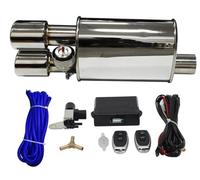 Auto Extrémités de tuyau Kit Tuyau D'échappement Contrôle Soupape À Vide D'échappement Silencieux Variable Universel En Acier 51 63 76mm Avec Buse(LEFT 63MM 1)