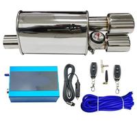 Auto Extrémités de tuyau Kit Tuyau D'échappement Contrôle Soupape À Vide D'échappement Silencieux Variable Universel En Acier 51 63 76mm Avec Buse(RIGHT 63MM 2)