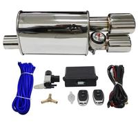 Auto Extrémités de tuyau Kit tuyau d'échappement universel 51 63 76mm avec buse contrôle soupape à vide d'échappement silencieux variable acier(RIGHT 63MM 1)