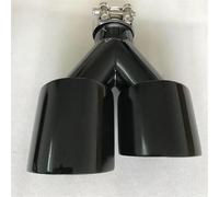Auto Extrémités de tuyau Silencieux D'échappement Universel Double En Acier Inoxydable Noir Brillant Pour Voiture(60 IN- 89 OUT)
