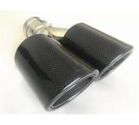 Auto Extrémités de tuyau Style Fibre Carbone Silencieux D'échappement Universel DUAL Acier Inoxydable Automobile Modification Voiture(54 IN- 89 OUT)