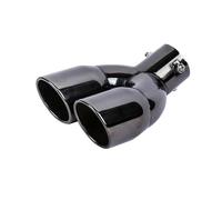 Auto Extrémités de tuyau Tuyau D'échappement Voiture En Acier Inoxydable ID 76CMM Silencieux Tuyau Arrière Tuyau D'échappement À Double Sortie(Bend black)