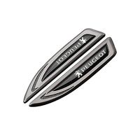 Auto Fender métal Emblèmes Autocollants,pour Peugeot Voiture Latéral Côté 3D Logo Insigne décalcomanie 2 pièces,B
