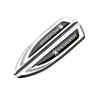Auto Fender métal Emblèmes Autocollants,pour Peugeot Voiture Latéral Côté 3D Logo Insigne décalcomanie 2 pièces,A