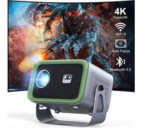 ¿Auto Focus/Keystone¿ Videoprojecteur 4K Supporté Wifi6 Bluetooth,360°Rotating & Zoom 50%,18000L Smart Projecteur Video Full Hd 1080P,Mini Retroprojecteur Portable 300"" Pour Fire Tv Stick/Hdmi/Usb