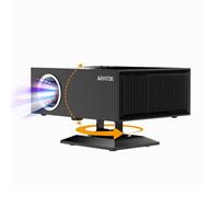 [Auto Focus] Projecteur intelligent avec WiFi et Bluetooth, zoom et Keystone, projecteur portable natif 1080p avec support réglable à 360°, support 4K pour home cinéma, chambre à coucher