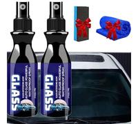 Auto Glass Powerful Waterproof Spray, Windshield Rain Repellent & Anti-Fog Treatment, Long-Lasting Hydrophobic Coating, Suitable for Car, Truck, Motorcycles Glass and Mirrors (2Pcs)