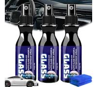 Auto Glass Powerful Waterproof Spray, Windshield Rain Repellent & Anti-Fog Treatment, Long-Lasting Hydrophobic Coating, Fog Treatment Suitable for Car, Trucks, Motorcycles Glass and Mirrors (3pcs)