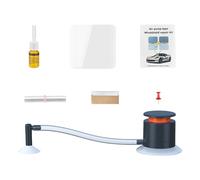 Auto Glass Repair Kit - Portable Windshield Crack Restoration Tool with Silicone Tube, Exhaust Pump | Multifunctional Car Glass Repairing Set for Deep Chips, Long Cracks, Window Damage, Tile surfece