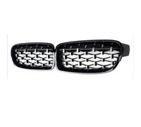 Auto Grille calandre Avant Pour BMW Série 3 F30 F31 F35 320i 320d 325i 2013-2019 Étoiles Diamant Pare-chocs Avant Voiture Grilles Rein Gril Course(Black Sliver)