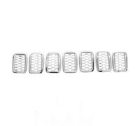 Auto Grille Chocs Centrale Avant Pour Jeep Pour Grand Pour Cherokee 2014-2016 2017-2023 Accessoires Extérieurs Voiture Couverture Décorative En Maille Calandre Avant(2017UP Chrome)